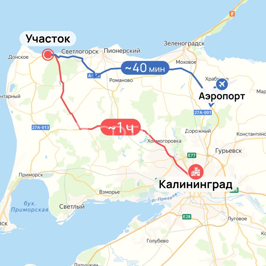 Город-курорт «Брюстерорт» (земельный участок 20,2 га, первая линия Балтики)