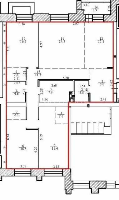 4-х комнатная квартира, площадь 138,50 кв.м. с кадастр. №54:35:032655:3510 (Коротков С.П.)