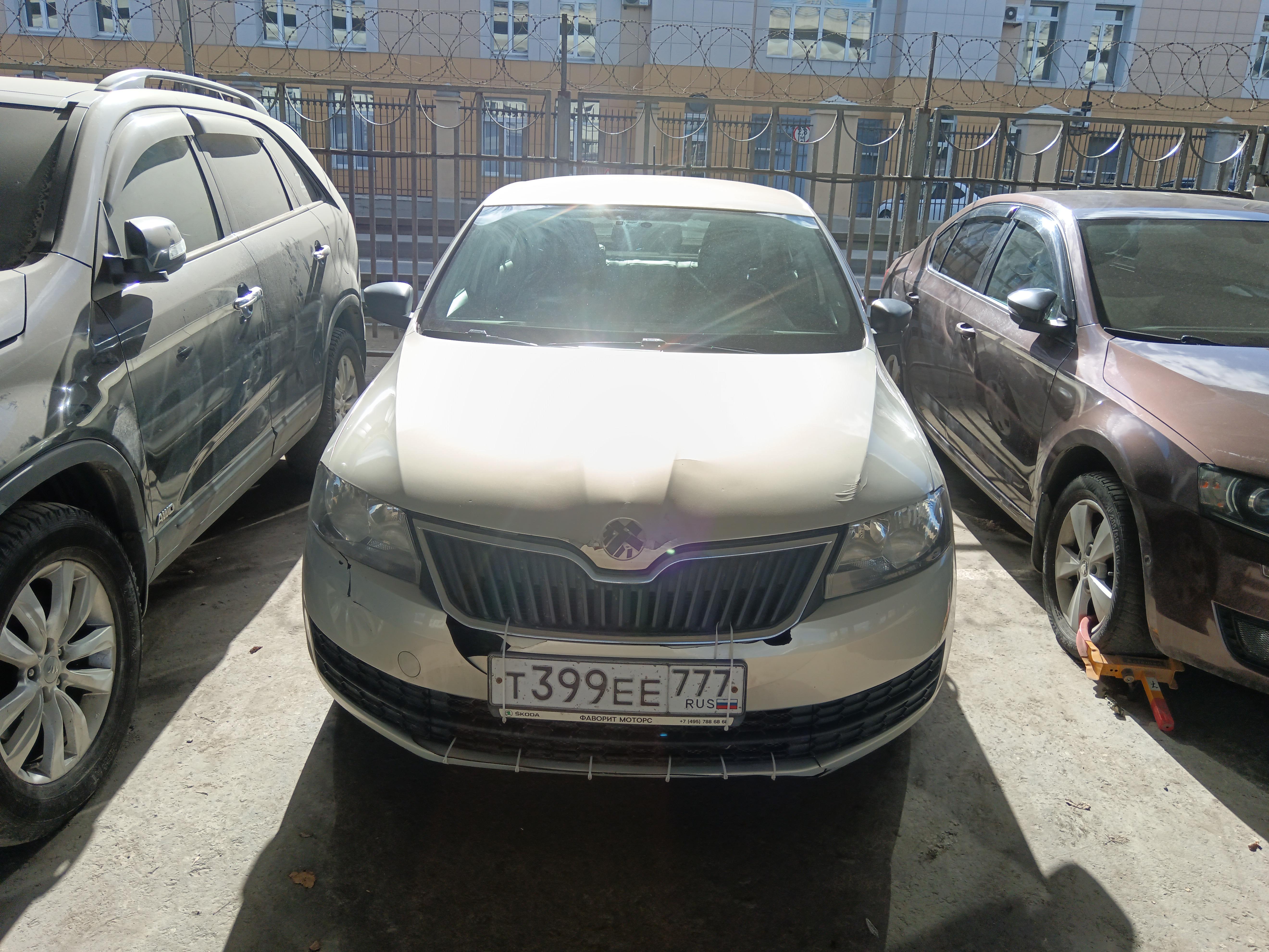 Транспортное средство. Модель: SKODA Rapid. Тип КПП: АКПП. VIN XW8AD1NH2FK100048. Гос. номер: Т399ЕЕ777. Год выпуска: 2014. Ключи отсутствуют. Адрес местонахождения: г. Москва, пересечение Звенигородского шоссе со 2-м Магистральным тупиком, напротив 4-й Магистральной, д. 13 стр. 2