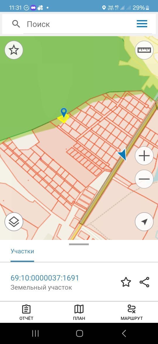 Земельный участок с кадастровым номером 69:10:0000037:1691, площадью 1 077 кв.м., местоположение «Тверская область, Калининский район, Верхневолжское с/п, с.Петровское»