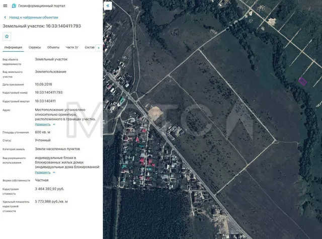 Земельный участок в Татарстане, 600 кв.м.