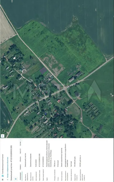 Земельный участок в Ленинградской обл., 706 кв.м.