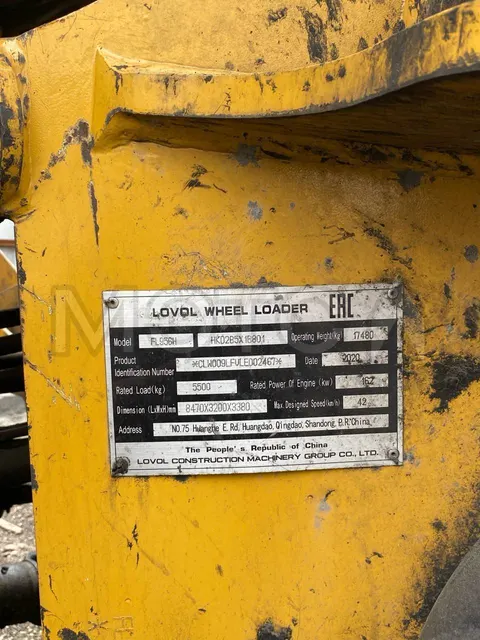 Фронтальный погрузчик LOVOL FL956H, 2020 года
