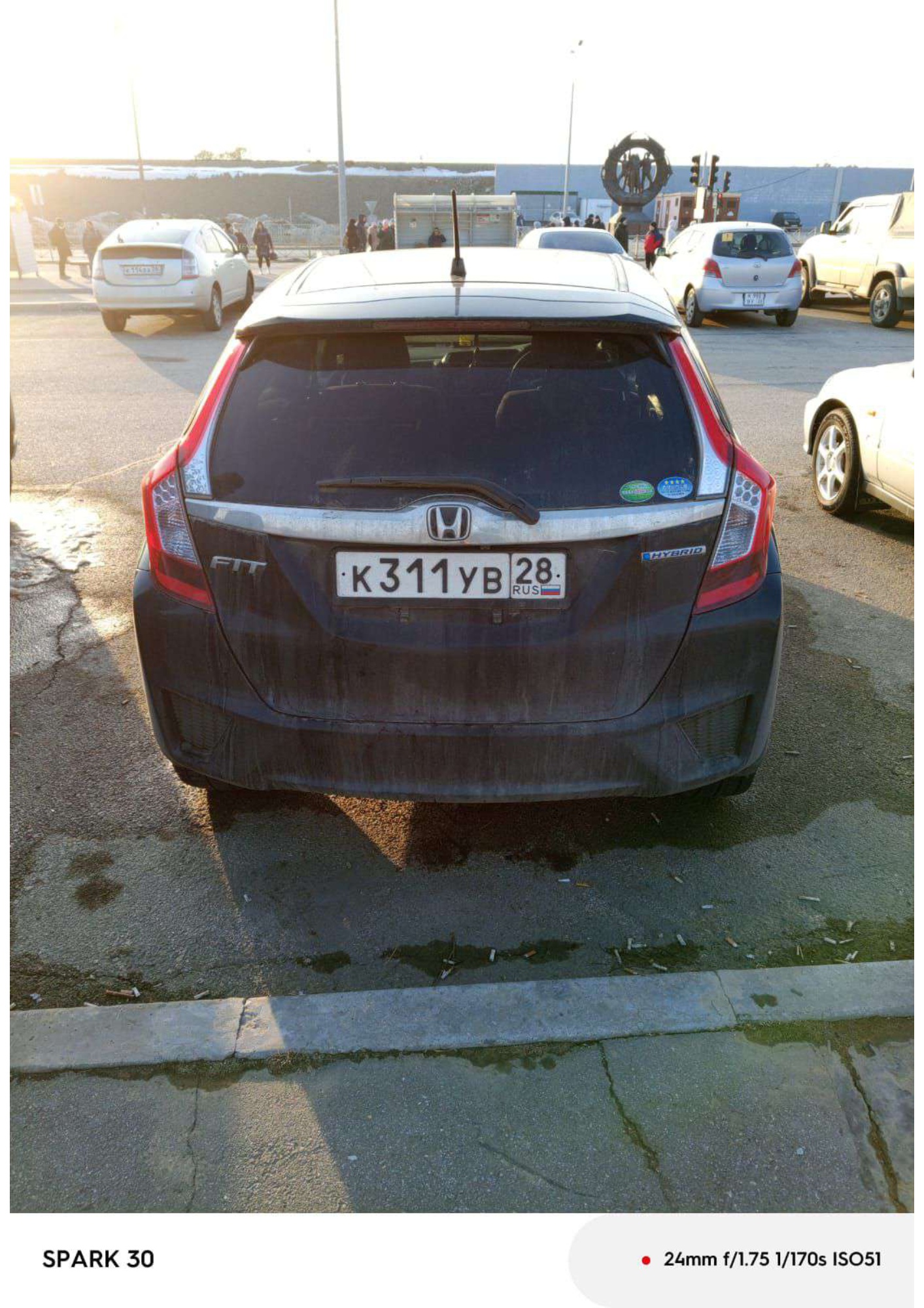 Легковой автомобиль марки: HONDA, модель: FIT HYBRID, год выпуска: 2014 г., кузов №: GP54001466