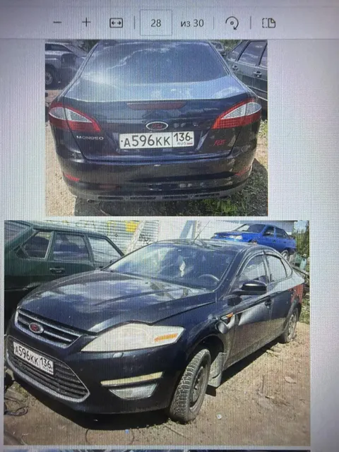 автомобиль марки: FORD, модель: MONDEO, год выпуска: 2008 г., кузов №: WF0DXXGBBD8Y63075