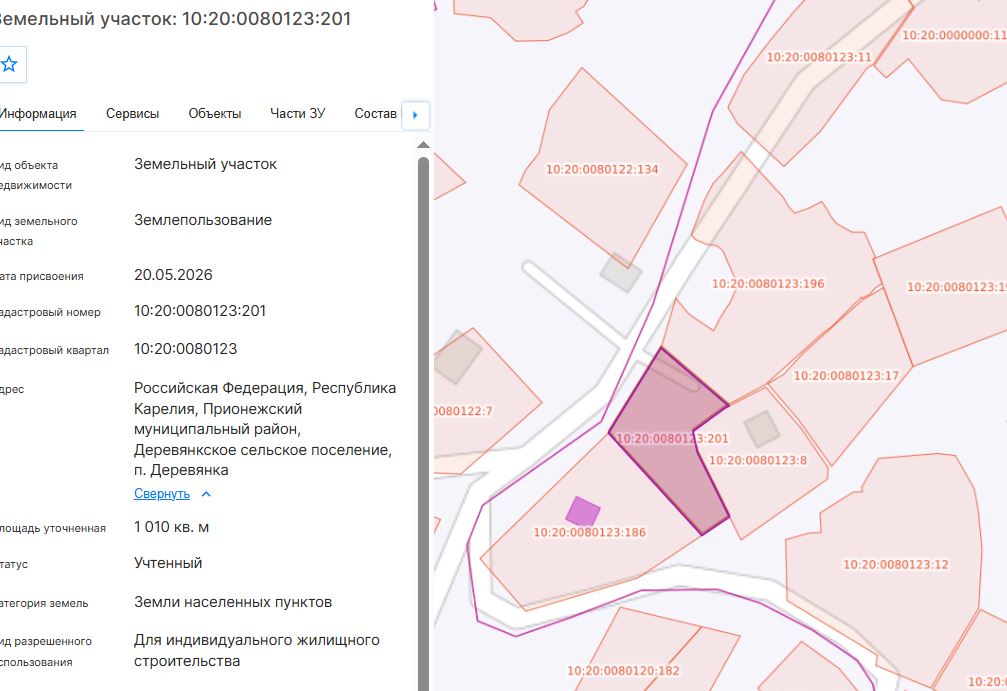 Лот №4. Право заключения договора аренды земельного участка из земель населенных пунктов, имеющего кадастровый номер 10:20:0080123:201