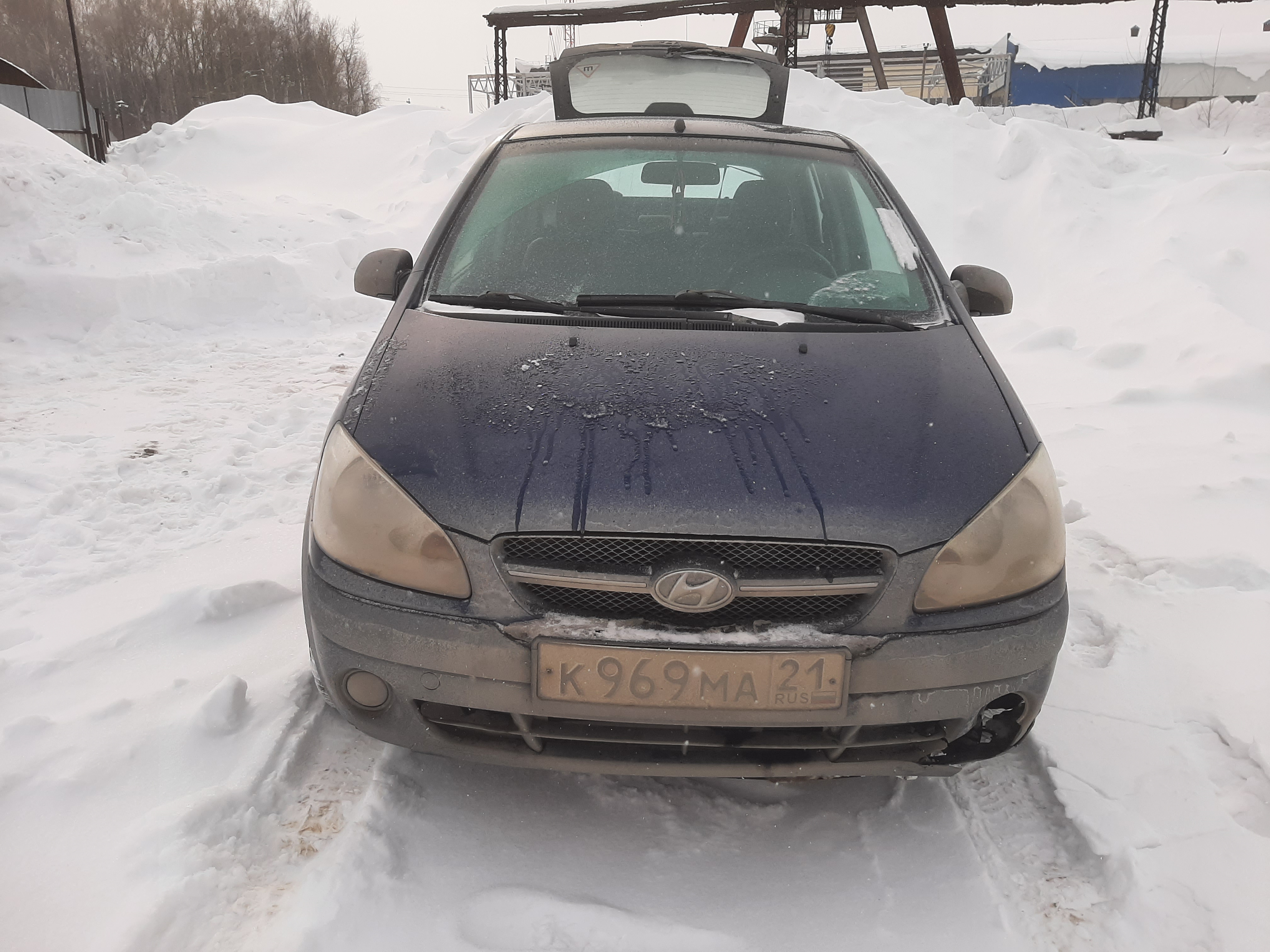 АМТС HYUNDAI Getz, 2008 г.в., г/н К969МА21, VIN KMHBU51DP9U854886, синего цвета