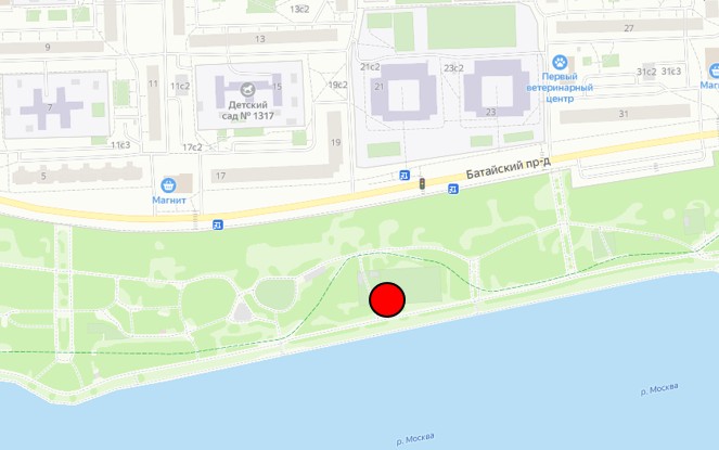 Нестационарный торговый объект "Тележка" по адресу: г. Москва, напротив д. 17 по Батайскому проезду, специализация «Мороженое», «Горячие напитки, выпечка», общей площадью 2,5 кв. м