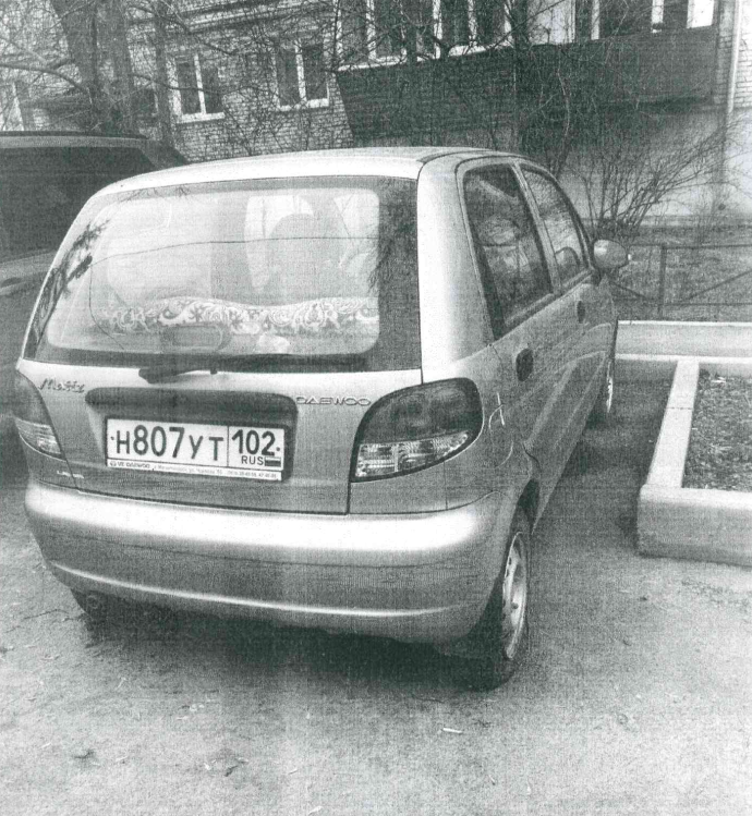 Автомобиль Деу Матиз, г/н Н807УТ102, VIN XWB4A11EDCA058941,Г/В 2012