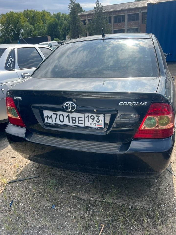Автомобиль Тойота Королла, г.н М701ВЕ193, 2004 г.в, черного цвета, VIN JTDBM28E400077026. Документы отсутствуют.