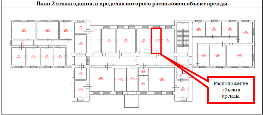 аренда нежилого помещения № 60, площадью 11,6 кв. м., расположенного на втором этаже нежилого здания (административный корпус) с кадастровым номером 90:19:010109:1443, по адресу: Российская Федерация, Республика Крым, городской округ Керчь, город Керчь, улица Козлова, здание 6 (объект культурного наследия регионального значения), начальной минимальной стоимостью 7 773 (семь тысяч семьсот семьдесят три) рубля 22 копейки арендной платы в месяц (без учета НДС), сроком на 11 (одиннадцать) месяцев