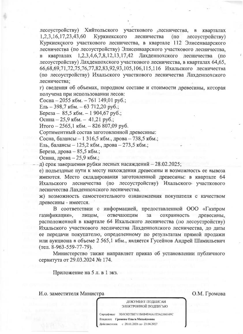2565,1 куб. м. - Лахденпохское лесничество