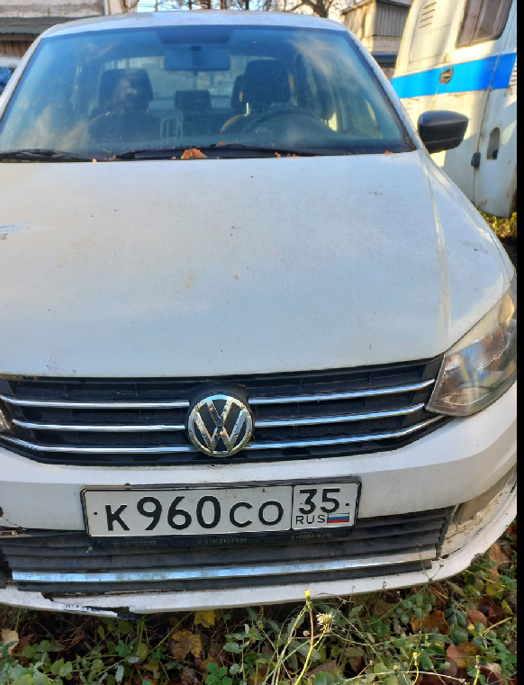 Автомобиль Volkswagen Polo, грз:К960СО/35, цвет белый.