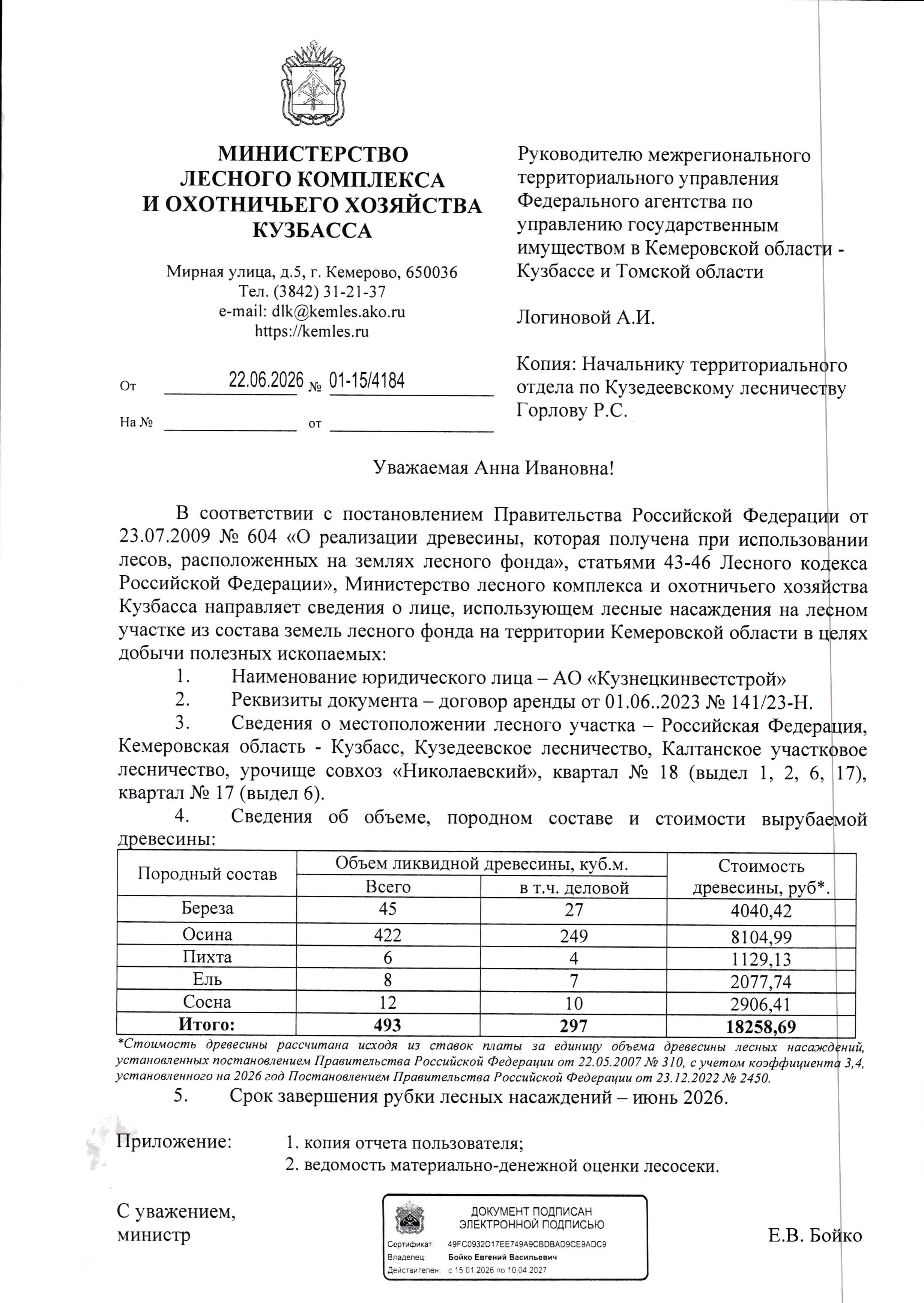Береза (ОКПД2 02.20.12.114) – 45 куб.м., в том числе деловой 27 куб.м.;
Осина (ОКПД2 02.20.12.115) – 422 куб. м., в том числе деловой 249 куб. м;
Пихта (ОКПД2 02.20.11.115) – 6 куб.м., в том числе деловой 4 куб.м.;
Ель (ОКПД2 02.20.11.112) – 8 куб. м., в том числе деловой 7 куб. м;
Сосна (ОКПД2 02.20.11.111) – 12 куб. м., в том числе деловой 10 куб. м;
Итого: – 493 куб.м., в том числе деловой 297 куб.м.;