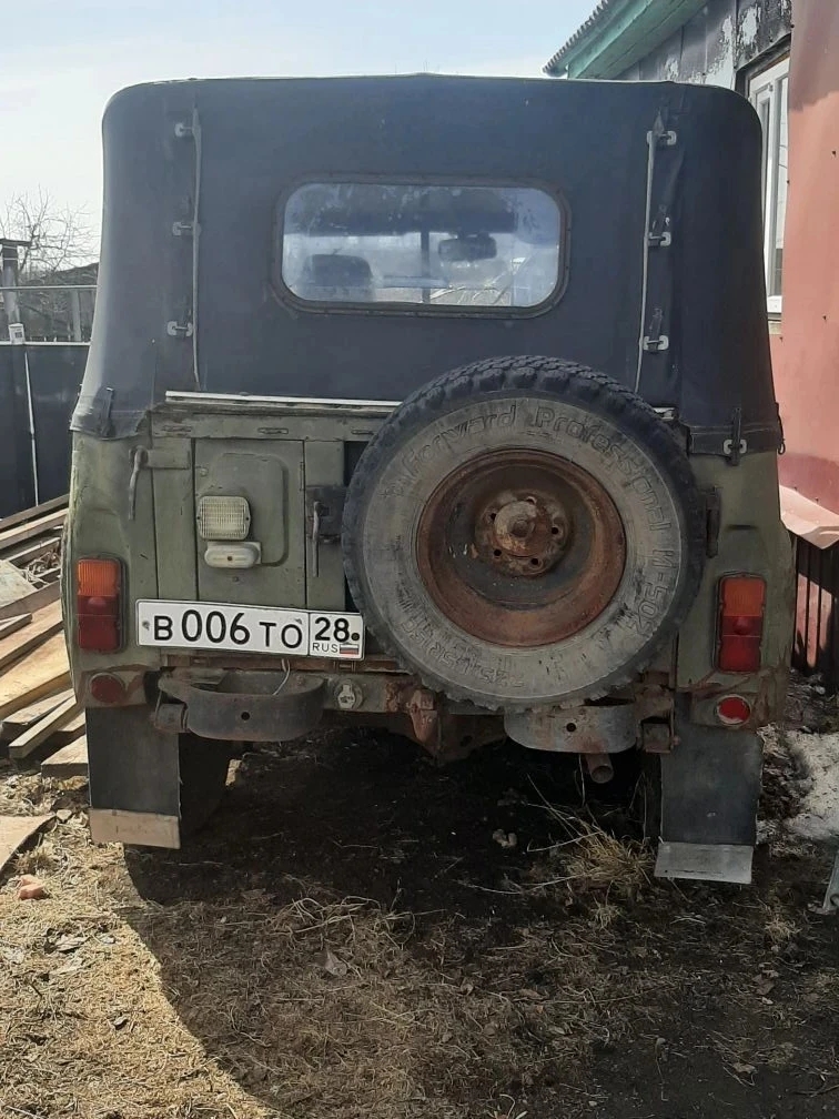 Автомобиль УАЗ 31512-01, 1986 года выпуска, наименование (тип) - легковая, VIN отсутствует, модель № двигателя 61010470, шасси (рама) - 078824, кузов № 3323, цвет зеленый, мощность двигателя, л.с. (кВт) -75 (55,1), рабочий объем двигателя, куб.см -2,445, тип двигателя - карбюраторный (карб.)