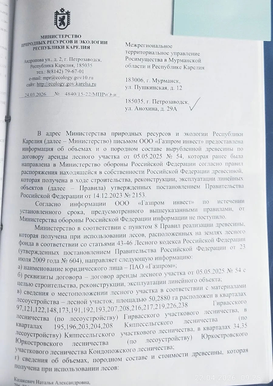 696,9 куб м - Кемское лесничество