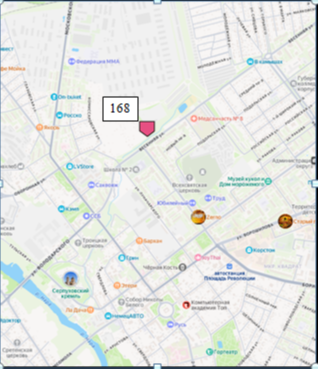 №1 . Право на заключение договоров на установку и эксплуатацию рекламных конструкций. Московская обл., г.о. Серпухов, г. Серпухов, ул. Весенняя, д. 1а. В схеме размещения рекламных конструкций №168.