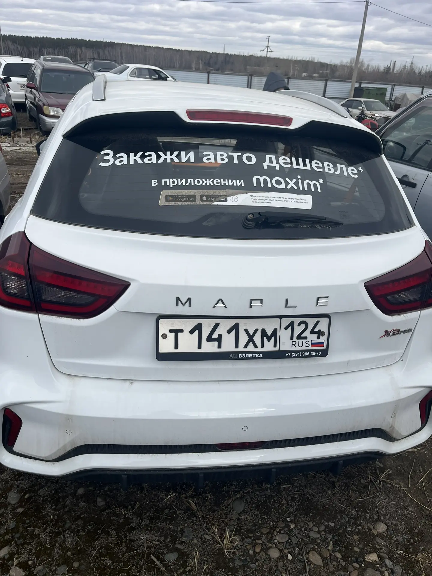 (повторные торги) Легковой автомобиль MAPLE X3PRO, 2022 г.в., г/н Т141ХМ124, VIN LLV2C3B27N0006918, № кузова LLV2C3B27N0006918, цвет белый. Идентификационные номера не сверялись, рабочее состояние не проверялось, автомобиль закрыт, ключи и документы отсутствуют. Должник Аракелян Н.В. Обременения: Арест, запреты судебного пристава исполнителя на рег. действия. Начальная цена продажи 1154300,00 руб. Задаток 174000,00 руб. (пор. 698)