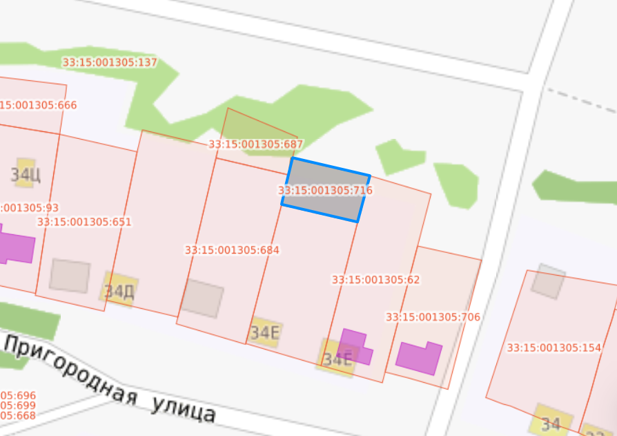 Право собственности на земельный участок с К№33:15:001305:716