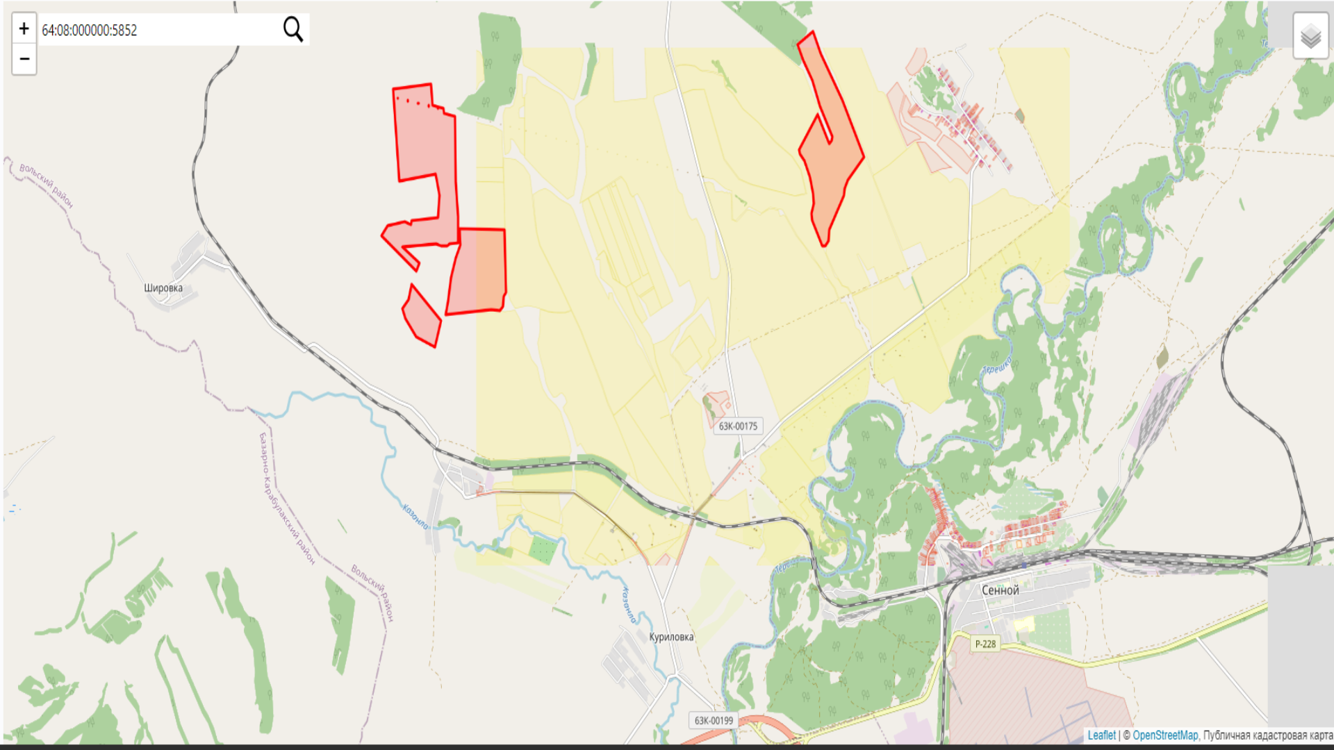 Земельный участок с кадастровым номером 64:08:000000:5852