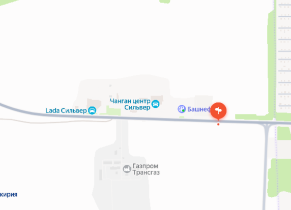РФ, РБ, Абзелиловский район, СП Краснобашкирский сельсовет, а/д Магнитогорск-Аэропорт, на 8 км + 919 м, по направлению движения в г. Магнитогорск