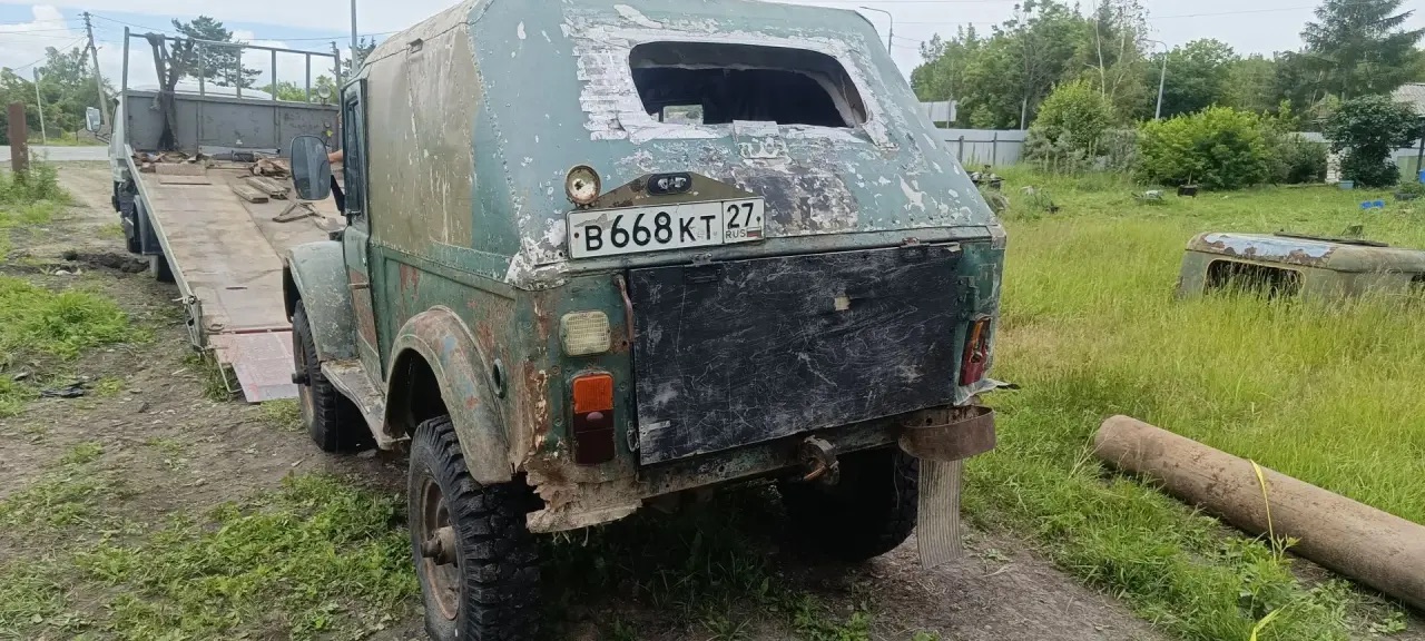Автомобиль марки ГАЗ 69 г/н В668КТ27,цвет зеленый,1966 г.в.,двигатель/кузов 65626/26384