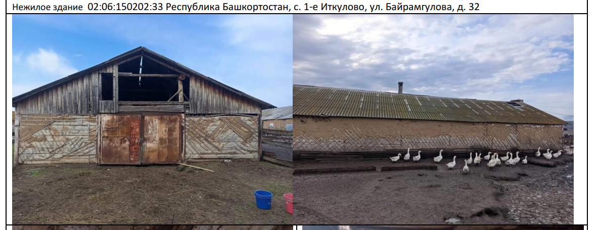 ЛОТ № 1. Нежилое здание; Общая площадь: 638,4 кв.м.; Кадастровый номер: 02:06:150202:33 год строительства: 1996 г., этажей: 1. Адрес местоположения: Респ. Башкортосстан, Баймакский район, с. 1-е Иткулово, ул. Байрамгулова, д. 32. - земельный участок, площадь: 2574 кв.м., кадастровый номер 02:06:150202:39; Категория земель: Земли населенных пунктов; Разрешенное использование: Склады.Респ. Башкортосстан, Баймакский район, с. 1-е Иткулово, ул. Байрамгулова, д. 32/2