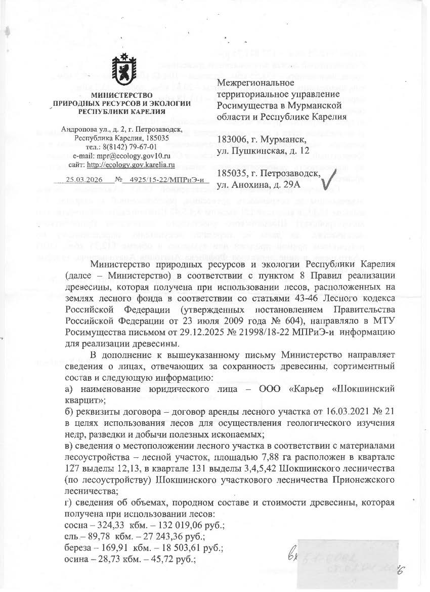 612,75 куб. м. - Прионежское лесничество