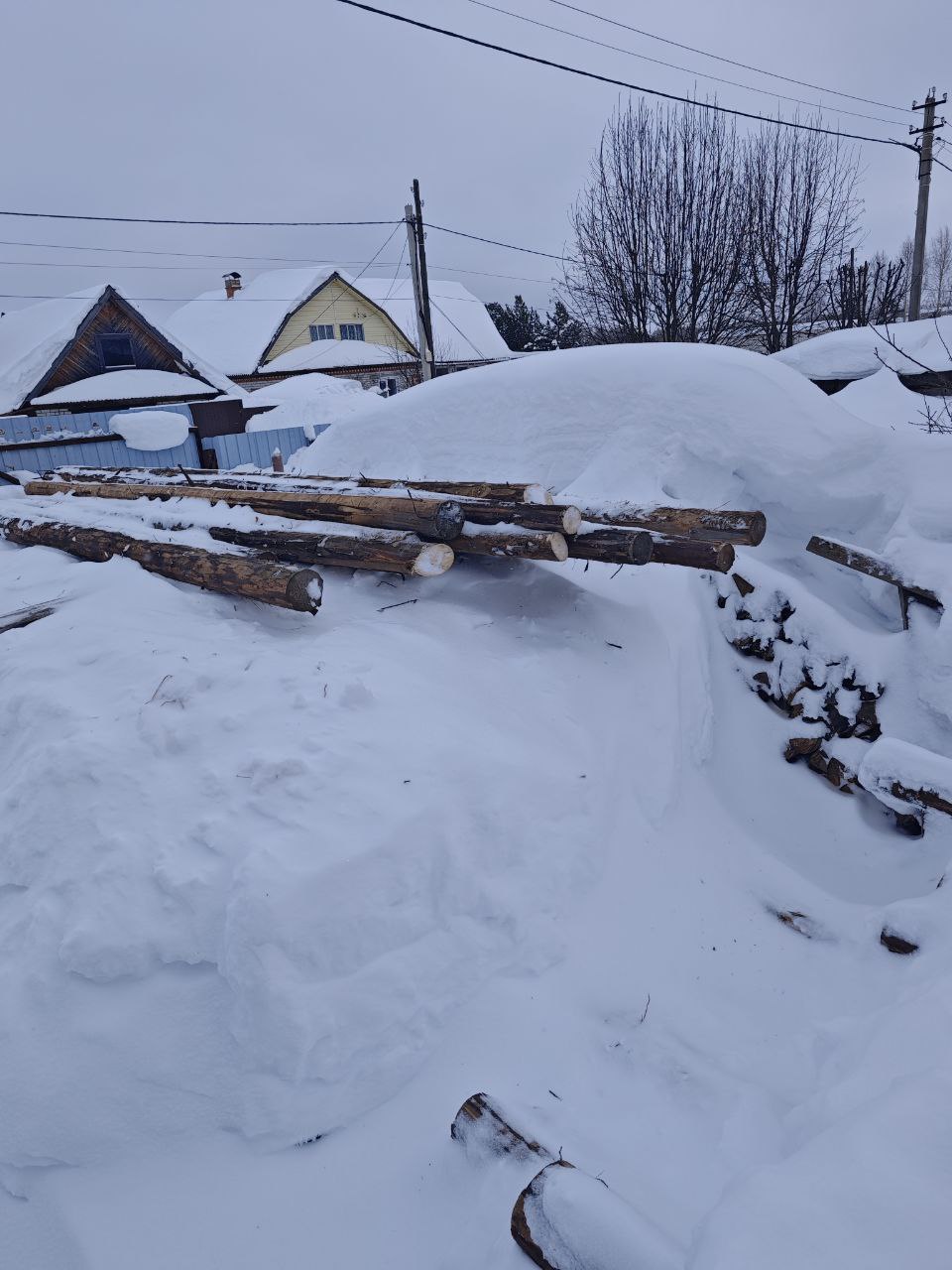 8 поленниц с дровами разных пород – 8,357 куб.м. - 28 жердей породы ель - 1,146 куб.м. -58 досок породы ель - 1,6 куб.м. -21 доска породы пихта - 0,53 куб.м. -12 досок породы береза - 0,37 куб.м. -5 досок породы осина - 0,21 куб.м.
