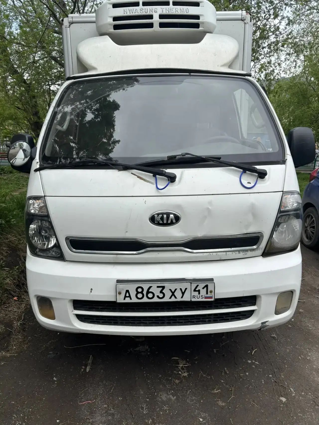 Автомобиль Kia Bongo III , 2014 года выпуска, цвет - белый, государственный номер А863ХУ41, идентификационный номер (VIN) KNCSHX76LEK900895, номер двигателя D4CBE556512, мощность двигателя - 126 л.с, объем двигателя - 2497 куб.