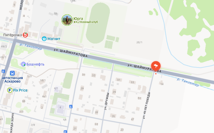 РФ, РБ, Абзелиловский район, СП Аскаровский сельсовет, а/д Аскарово-Давлетово-Аэропорт «Магнитогорск», на 0 км + 380 м