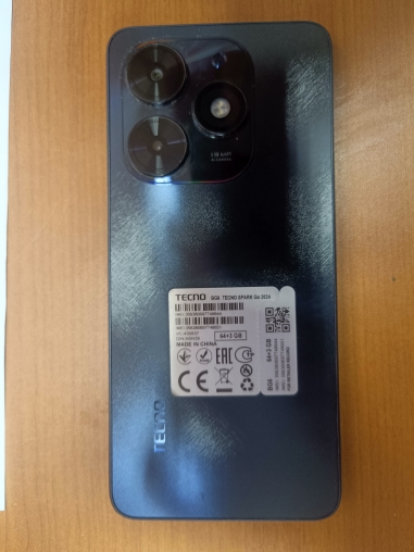 Сотовый телефон марки модели : Tecno Spark Go 2024 Tecno BG6,imei 354282577974187 — 1 шт.