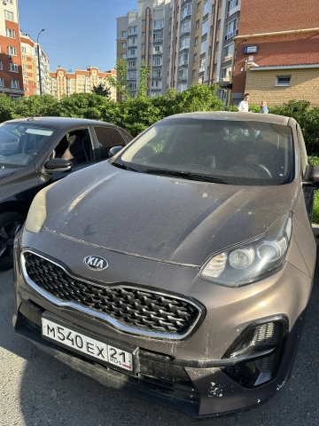 АМТС КИА Спортейдж, 2021 г.в., г/н М540ЕХ21, VIN XWEPG81ABM0004930, цвет серый