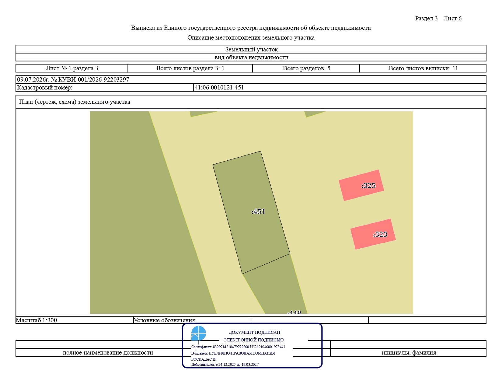 Земельный участок с кадастровым номером 41:06:0010121:451