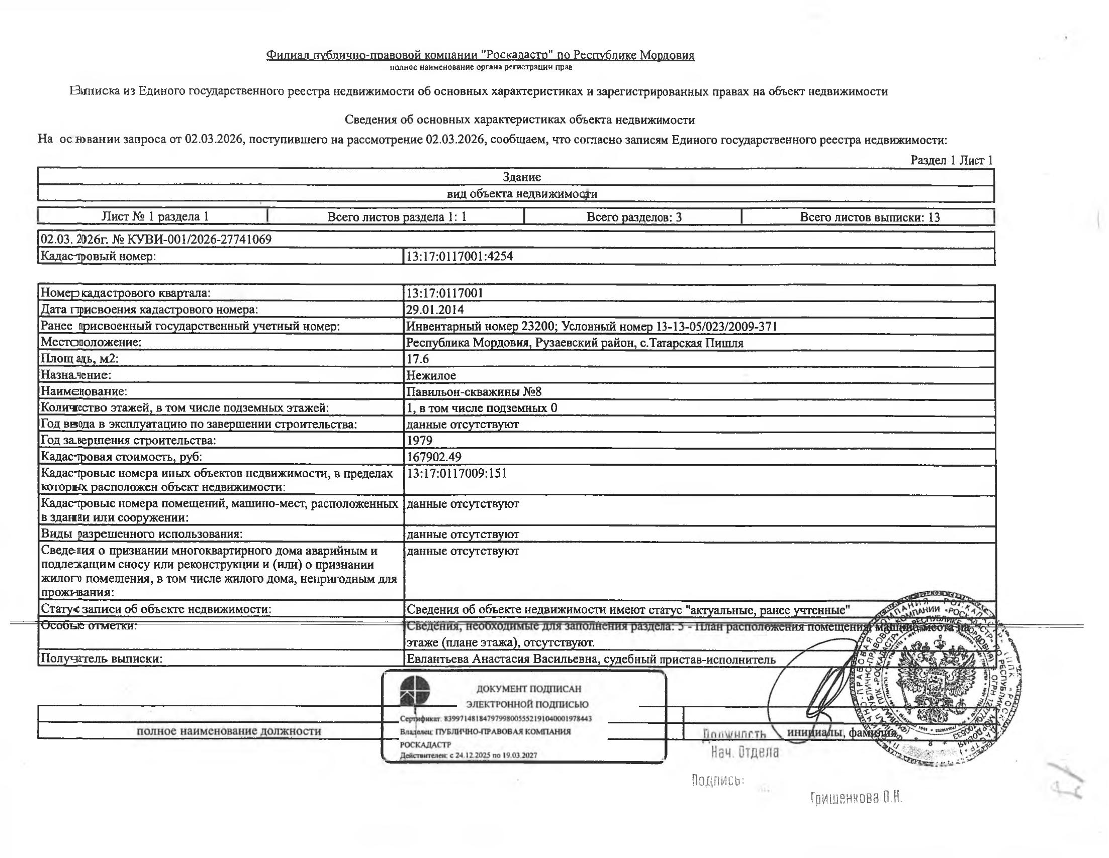 Нежилое здание (павильон-скважины № 8) общей площадью 17,6 кв.м.