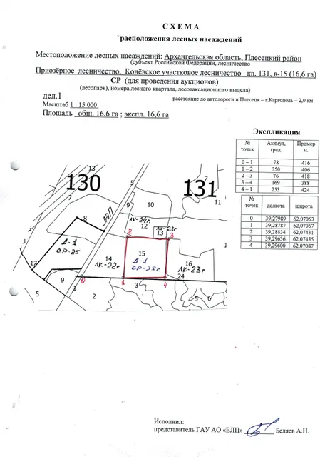 Предметом аукциона является право заключения договора купли-продажи лесных насаждений, расположенных на землях лесного фонда, находящихся в государственной собственности, в целях осуществления заготовки древесины для обеспечения муниципальных нужд Плесецкого муниципального района Архангельской области на территории Приозерного лесничества.