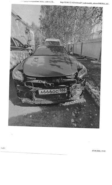 Транспортное средство, легковой седан KIA STINGER, 2018 г.в., г/н А666ОС186, VIN KNAE751CDKS058777,  рег. № 26-577;