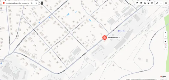 Нежилое здание «административное здание МРБ, магазин» площадью 263,6 кв.м., кадастровый номер 43:22:310218:383, количество этажей – 2, в том числе подземных – 0, расположенное по адресу: Кировская область, Омутнинский район, г. Омутнинск, ул. Кривцова, д. 18