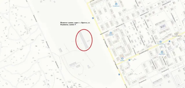 Нежилое здание, нежилое, общей площадью 3323,0 кв.м по адресу: Российская Федерация, Иркутская область, городской округ город Братск, город Братск, жилой район Гидростроитель, улица Радищева, здание 9, кадастровый номер 38:34:033301:208
