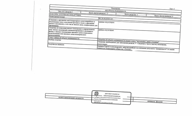 Жилое помещение (квартира), площадь 85,5 кв.м., кадастровый номер: 86:18:0010520:143, г. Радужный, мкр. Южный, ул. Магистральная д. 10/2, кв. 36, рег. № 26-580;