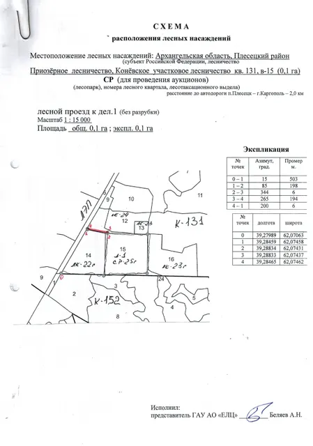 Предметом аукциона является право заключения договора купли-продажи лесных насаждений, расположенных на землях лесного фонда, находящихся в государственной собственности, в целях осуществления заготовки древесины для обеспечения муниципальных нужд Плесецкого муниципального района Архангельской области на территории Приозерного лесничества.