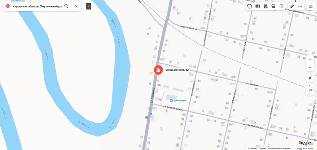 Жилое здание «жилой дом» площадью 63,8 кв.м., кадастровый номер 43:22:350324:205, расположенное по адресу: Кировская область, Омутнинский район, пгт. Песковка, ул. Ленина, д. 32