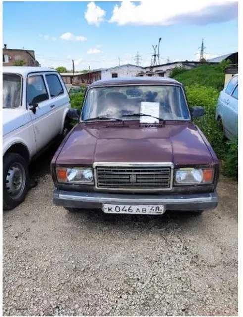 Легковой автомобиль марка, модель ТС: ВАЗ-210740 LADA 2107, 2008 года выпуска,  идентификационный номер (VIN) – XTA21074082755374, модель и номер двигателя – 9070273 (21067), цвет кузова – красный (темно-вишневый) по адресу: Липецкая обл., г. Липецк, пр. Поперечный, д.4А