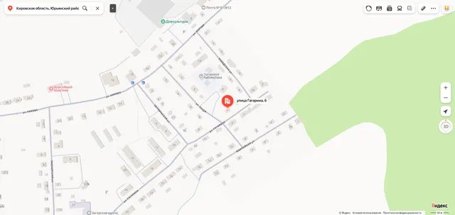 Жилое помещение «квартира» площадью 34,1 кв.м., этаж № 1, кадастровый номер 43:38:260404:1198, расположенное по адресу: Кировская область, Юрьянский район, с. Загарье, ул. Гагарина, д. 6, кв. 2