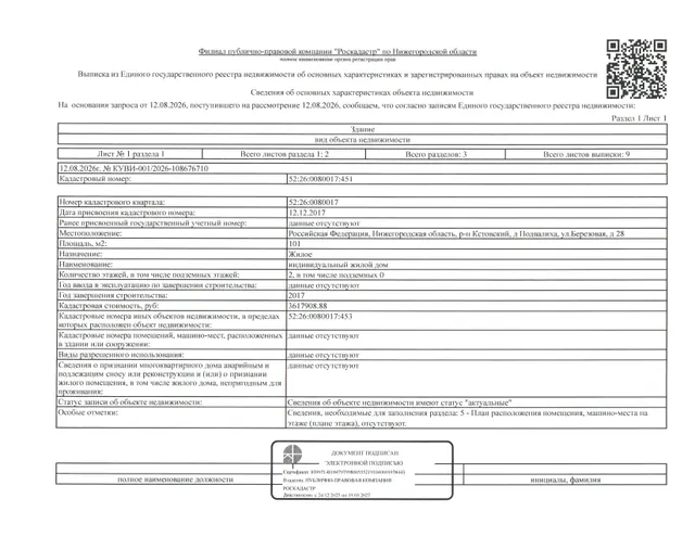 Повторные торги. Жилой дом общей площадью 101 кв. м., кол-во этажей - 2, кадастровый (или условный) номер 52:26:0080017:451, назначение - жилое. Земельный участок (земли населенных пунктов, для индивидуального жилищного строительства) площадью 500 +/- 8 кв. м., кадастровый (или условный) номер 52:26:0080017:453. Адрес: Нижегородская обл., Кстовский р-н, д. Подвалиха, ул. Березовая, д. 28
