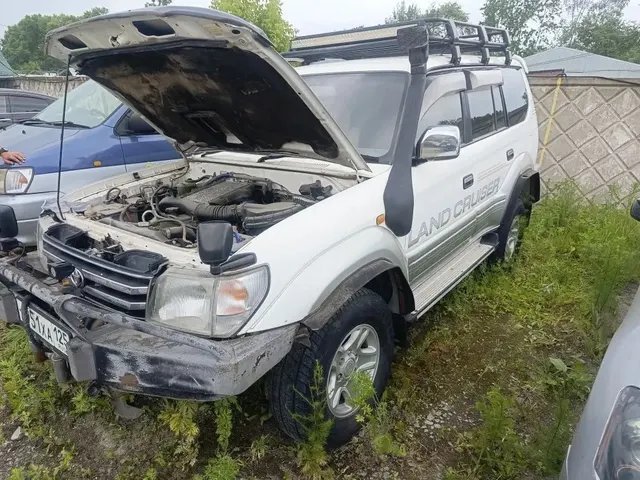 Автомобиль марки Toyota Land Cruiser Prado, г/н О951ХА125 ,1998 г.в., № кузова KZ3950106306 , цвет бело-серый
