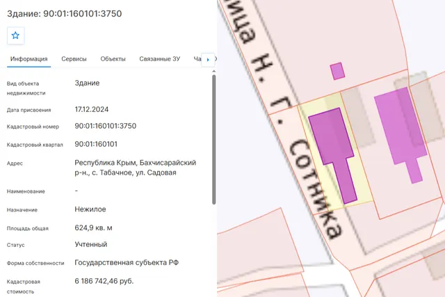 «нежилое здание – овощехранилище площадью 624,9 кв. м, кадастровый номер 90:01:160101:3750, расположенное по адресу: Республика Крым, Бахчисарайский р-н., с. Табачное, ул. Садовая, начальной минимальной стоимостью 3 172 000 (три миллиона сто семьдесят две тысячи) рублей 00 копеек (с учетом НДС)»