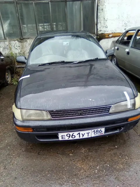 Автомобиль марки  ТОЙОТА Королла, цвет серый, г.р.з. Е 961 УТ 186, VIN AE100-3007866, г/в 1994. (ключи и документы отсутствуют, техническое состояние не проверялось, пробег не известен). Имущество продается в том виде, в каком оно есть, в случае продажи возврату/обмену не подлежит. За скрытые дефекты имущества Продавец ответственности не несет.