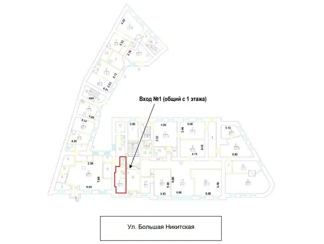 Продажа имущества, находящегося в собственности города Москвы, нежилое помещение по адресу: г. Москва, ул. Большая Никитская, д. 21/18, стр. 1  (Этаж № 1)  общей площадью 13,1 кв.м, кадастровый номер:  77:01:0001045:2432