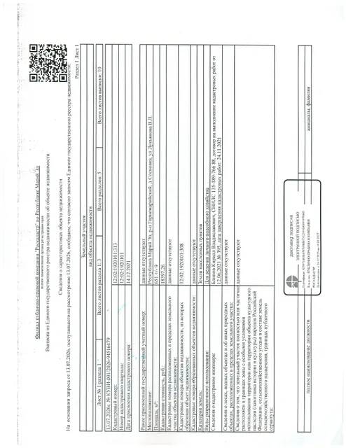 Земельный участок площадь: 651.00 кв.м.; кадастровый №: 12:02:1920101:313; расположен по адресу: Республика Марий Эл, р-н Горномарийский, д Сосновка, ул Лукьянова В.Л